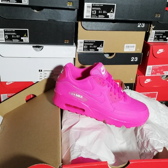 NIKE AIR MAX 90S PREMIUM PINK/FUCHSIA WOMEN'S US SIZE 6.5 NEW IN BOX - Picture 9 of 15
